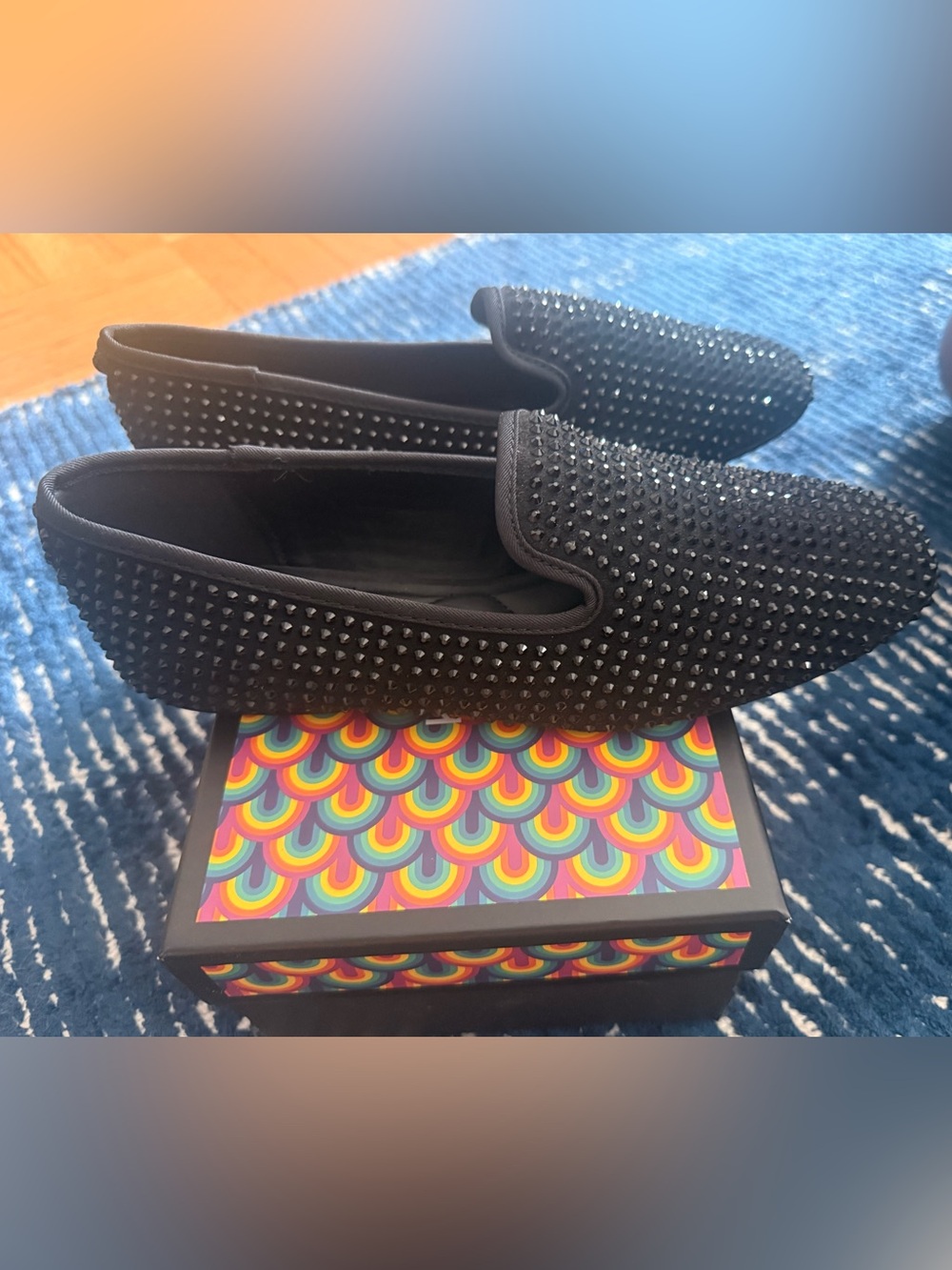 Kurt Geiger Black Crystal Slip-On Loafers Size 40 (US 9) - Picture 3 of 8